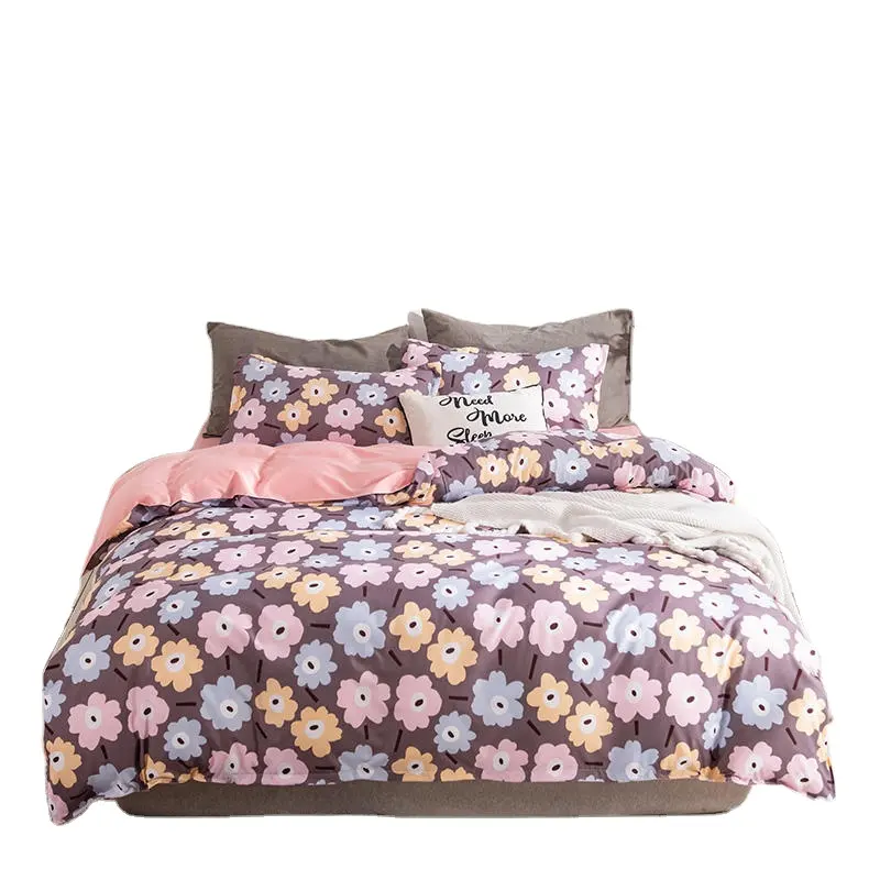 European Malaysia Singapore Hot Selling Floral Printed Double Bedding Set Bedsheets