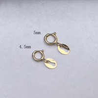 Véritable fermoir à ressort en or massif 14 carats Au585, taille 4,5-5,0 mm, pour bijoux, colliers, bracelets, avec anneau estampé