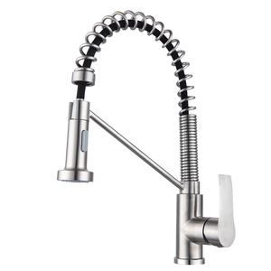 Modern Kitchen Faucet 304 Stainless Steel Single Handle Pull Out <b>Spray</b> Deck <b>Mounted</b> Ceramic Valve Core - Product Image 3