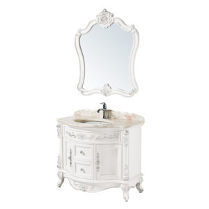 2025 pabrik OEM Foshan Vanity grosir kabinet desain klasik antik putih kamar mandi - Product Image 2