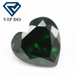 5A grado 3*3-12*12mm taglio a cuore <span class=keywords><strong>verde</strong></span> smeraldo/<span class=keywords><strong>verde</strong></span> scuro cubic zirconia pietre preziose sciolte gemme sintetiche a forma di cuore con zirconi cubici - Product Image 2