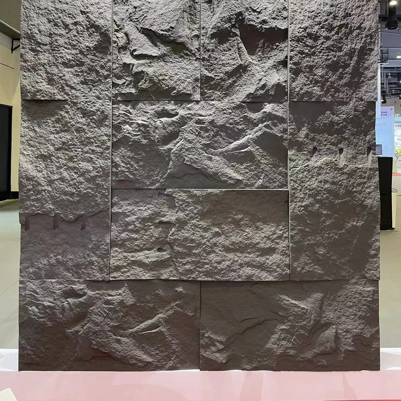 نيو 3D بو القشرة الصخرية لوحة الحائط الحديثة الفاخرة قاعة مبنى المكاتب الحجر الاصطناعي