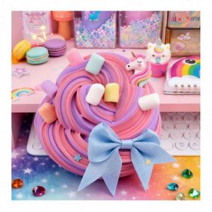 Premium Handmade DIY Fluffy <b>Slime</b> Colorful <b>Playdough</b> Educational Glitter Decoration Pack Safe Bulk Entertainment Toy - Product Image 2