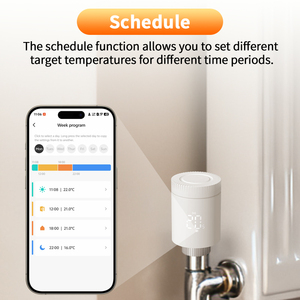 วาล์วควบคุมอุณหภูมิหม้อน้ำแบบเทอร์โมสตัท Zigbee TRV ควบคุมอุณหภูมิอัจฉริยะสำหรับใช้ในบ้าน อพาร์ทเมนต์ ชิ้นส่วนทำความร้อนใต้พื้น ใช้งานร่วมกับ <span class=keywords><strong>Alexa</strong></span> และ Google - Product Image 2