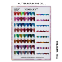 Vinimay Fournitures pour Salons de Manucure : Gel Pailleté Réfléchissant en Bouteille Rechargeable, Gel Solide Couleur, Base Caoutchouc / Gel Constructeur Scintillant