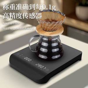 เครื่องชั่งกาแฟ C08 3กก. 0.1กรัม หน้าจอดิจิตอล ชาร์จไฟได้ พอร์ต Type C ดีไซน์มินิมอล รูปทรงแบน วัดน้ำหนักได้ - Product Image 3