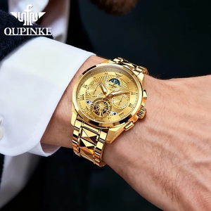 Reloj Mecánico para Hombre OUPINKE 3322, Original de Lujo, Acero de Tungsteno, Multifunción, Esqueleto, Tourbillon, Automático - Product Image 6