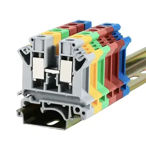 UK10N UK 10 Multi-Color Screw Feed-through Plug 2-Connductor Wire Electrical Connector DIN Rail Terminal Block UK 10N