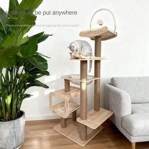 ADZIA Eco-friendly Multi-Layer Solid Wood Board Modern <strong>Cat</strong> <strong>Climbing</strong> <strong>Tree</strong> with Sisal <strong>Cat</strong> Toy and Integrated Space Capsule Design - Product Image 4
