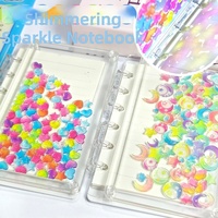 Carnet transparent à paillettes, carnet de comptes DIY, papeterie créative, carnet A7, carnet à paillettes étoiles en acrylique, carnet à paillettes liquides en acrylique