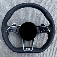 Volant de direction en cuir perforé en fibre de carbone d'origine OEM noir en forme de D pour Audi MK3 TTRS TTS MK2 S3 R8 A6 C7 RS3 TT A3/A4