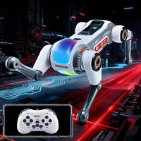 STEM Roboter-Haustier 2,4G RC Bionischer Stunt-Roboterhund mit Lebensechten Tricks, KI-Sprachinteraktion und Dynamischer LED-Beleuchtung und Musik