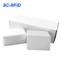 Cartes NFC en gros SC-RFID, imprimables, en plastique noir et blanc, matériau d'identification, carte PVC vierge NFC