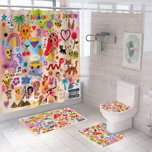 Tenda <span class=keywords><strong>da</strong></span> doccia personalizzata stampa digitale Karol G Album serie tenda <span class=keywords><strong>da</strong></span> bagno colore bagno wc tenda <span class=keywords><strong>da</strong></span> doccia Set di quattro pezzi - Product Image 1