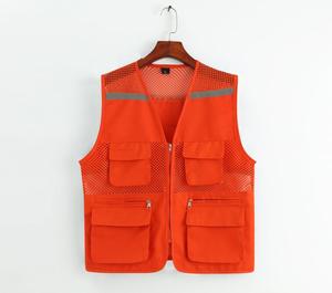 高品质防水工作夹克安全背心 D 级防护常规版型蓝色网状反光带口袋 - Product Image 6