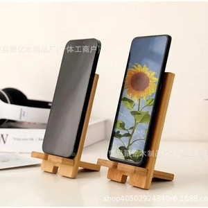 Wooden Phone <b>Stand</b> 8x14cm Bamboo Tablet Holder Desktop <b>Stand</b> For Home Use - Product Image 4