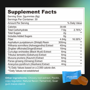 NUEVAS Gomitas de Shilajit del Himalaya, Resina de Shilajit, <span class=keywords><strong>Tribulus</strong></span> <span class=keywords><strong>Terrestris</strong></span>, Ashwagandha, Panax Ginseng, Gomitas para Energía, Cerebro e Inmunidad - Product Image 5
