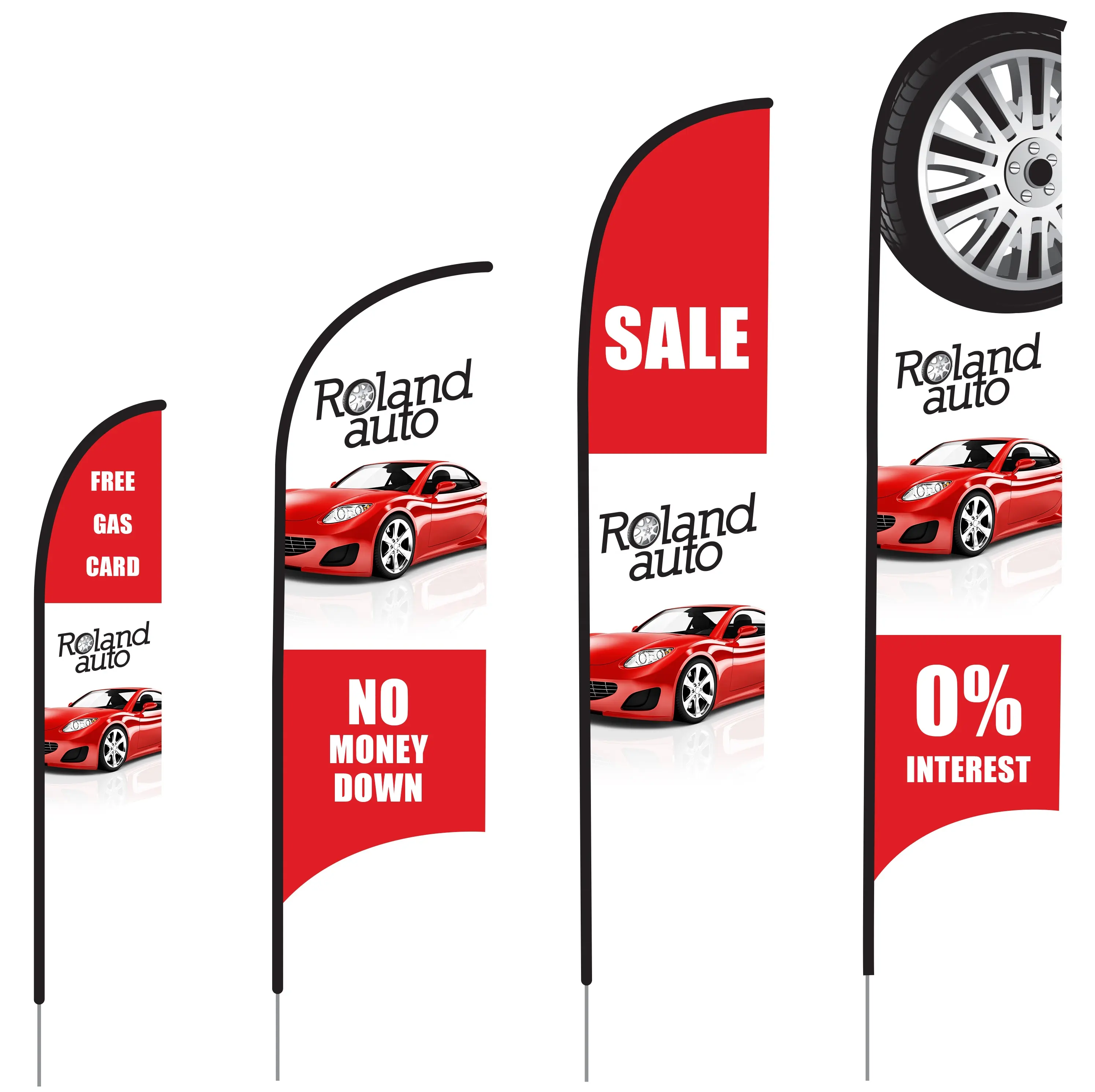 10 Kopers Autodealer Vlaggen, Banners & Borden, Dealer Swooper Vlag Kits