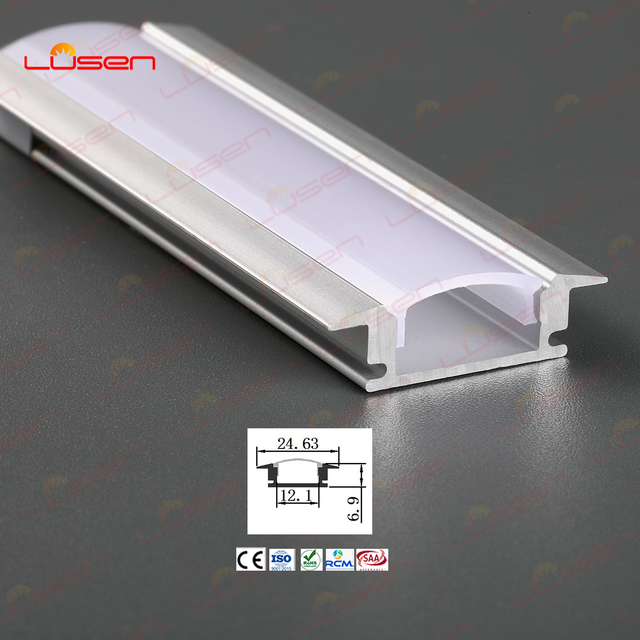 Custom 1M 2M 3M Recessed Aluminum Profile for Led Light 24.63*6.9mm Ceiling Aluminium Corner Rail Aluminum Light Led Profile