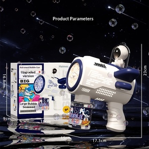 Pistolet à bulles Gatling en plastique pour bébés et enfants, modèle Astronaute à six trous, inspiré des célébrités d'Internet TikTok, pour les 0-24 mois, idéal pour la <span class=keywords><strong>nuit</strong></span> - Product Image 4