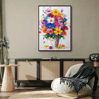 Peinture à l'huile abstraite florale originale grand format sur toile, taille et cadre personnalisables, décoration murale pour la maison – Meilleures ventes