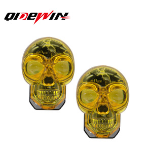 Skull Shaped Motorcycle <b>LED</b> <b>Headlight</b> 12000LM Yellow Lens Aluminum Alloy Retrofit Upgrade Light - Product Image 2