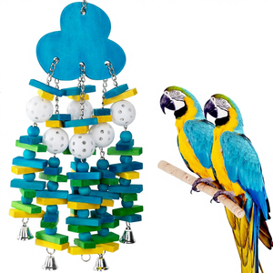 <strong>Parrot</strong> <strong>Toys</strong> Large Birds Chew <strong>Toy</strong> Gift Colorful Blocks Bells Macaws African Grey for <strong>Parrots</strong> - Product Image 1