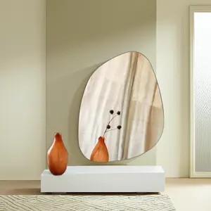 Modern Bathroom Large Long Squiggle Entry Asymmetric Irregular Mirror 5mm Glass Wall Mirror With 4mm Thickness