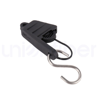 Crochet de câble de branchement FTTH réglable de type S en acier galvanisé noir anti-UV pour fixation sur poteau
