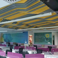 Baffles d'isolation décoratifs en feutre de fibres de polyester, absorption acoustique moderne pour hôtel, appartement, mur incurvé, plafond acoustique