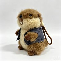 Nouveau jouet en peluche marmotte marron en gros, très populaire, adorable animal en peluche, jouet doux de dessin animé, jouets hérisson des montagnes