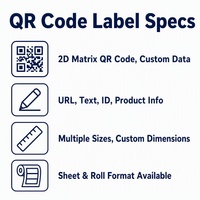 Etiquetas de Código QR Personalizadas, Etiqueta de Respuesta Rápida de Matriz 2D, Identificador de Seguimiento de Inventario de Productos, Rollo de Lámina de PVC Blanca Brillante, Tamaño Personalizado