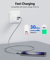 Câble de charge rapide USB A vers Micro-B 18W en nylon SUNGUY, câble de données pour téléphone portable, chargeur USB pour téléphone portable, ordinateur portable