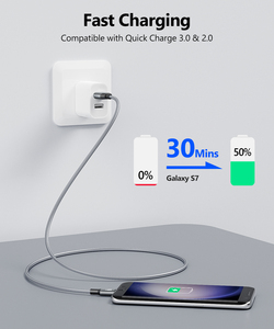 Câble de charge rapide USB A vers Micro-B 18W en nylon SUNGUY, câble de données pour téléphone portable, chargeur USB pour téléphone portable, ordinateur portable - Product Image 2