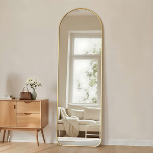 Miroir de salle de bain en forme, miroir semi-circulaire anti-buée, miroir de salle de bain éclairé, 3 couleurs réglables, avec interrupteur tactile intelligent, adapté pour la salle de bain, le salon