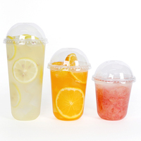 Gobelets en plastique PP à paroi simple de 500 ml et 700 ml avec couvercles, personnalisables avec logo, jetables, écologiques, de qualité alimentaire, pour boissons froides, transparents, pour bubble tea, vente en gros