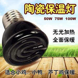 Lampe chauffante en céramique noire ronde, base E27, haute efficacité thermique, pour oiseaux, poussins, chaleur hivernale - Product Image 5
