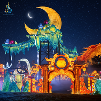 Festival de lumières thématique : Grande spectacle de lanternes chinoises en soie imperméables pour l'extérieur, idéal pour la remise des diplômes et la fête des pères
