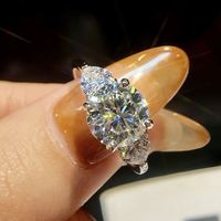 GRA Certifié Real 3CT VVS D Color Moissanite Ring for Women Double Heart Zircon 925 Sterling Silver Engagement Luxury Jewelry
