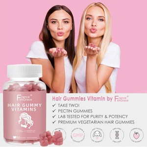 Prend en charge une croissance plus rapide des cheveux Supplément Premium Hair Gummy Vegan Collagène Vegan Biotin Hair Gummies - Product Image 4