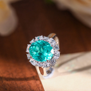 Conjunto de Joyería de Lujo Lab Paraiba de 6 Quilates, Chapado en Plata 925 y Oro, Estilo Princesa, Regalo de Alta Gama para Ella, Aniversario de Bodas - Product Image 3