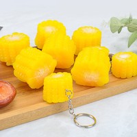 Llavero de PVC 3D Creativo con Segmentos de Maíz Simulados, Temática de Comida, Varias Formas, para Bolsos, Llaveros, Regalos Promocionales