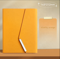 Carnet de notes/journal quotidien A5 personnalisé avec impression de logo HLF, couverture rigide en cuir, reliure thermique, coffret cadeau de luxe