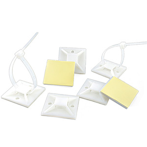 Self Adhesive Cable Tie Fixer Mount 100pcs <b>Plastic</b> Wire Organizer <b>Hook</b> Base for Cable Management - Product Image 1
