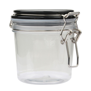 Bocaux de conservation transparents en PET de 400 ml avec couvercles noirs, boucle en fil d'acier de qualité alimentaire, hermétiques, pour fruits secs, sucre et assaisonnements - Product Image 4