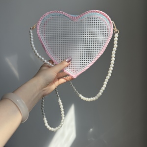 Kit de tricot et crochet DIY en toile plastique <span class=keywords><strong>pour</strong></span> sac à main perlé personnalisé, portable et durable, <span class=keywords><strong>pour</strong></span> débutants - Product Image 1