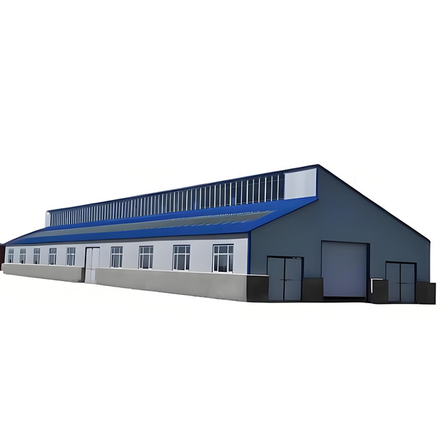 High Quality Easy Install Prefabricated Steel Structure Workshop Cow Dairy Agricultural Barn Cow Machine Shed Light Grade Design