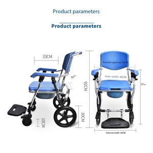 Factory <b>Mobile</b> Toilet Seat Multifunction Foldable Shower Commode Chair with Wheels for Adults <b>Elderly</b> Wheelchair - Product Image 5