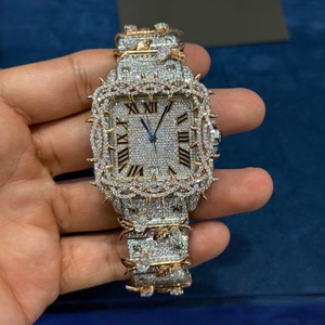 Montre de luxe automatique VVS Moissanite Diamant Rose Blanc Épines Iced Timepiece Hip Hop Iced Out, la plus vendue - Product Image 3