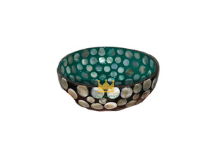 Bols en noix de coco double face faits à la main en nacre, bols en coquillage naturel durable pour un intérieur élégant - Product Image 2